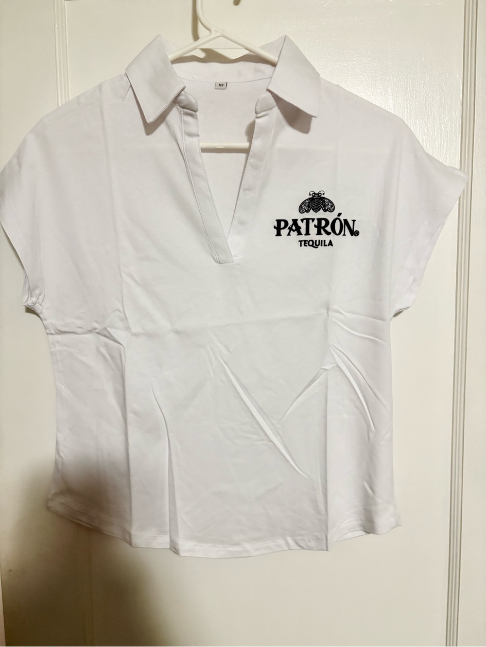 Patron Tequila White Cropped Polo